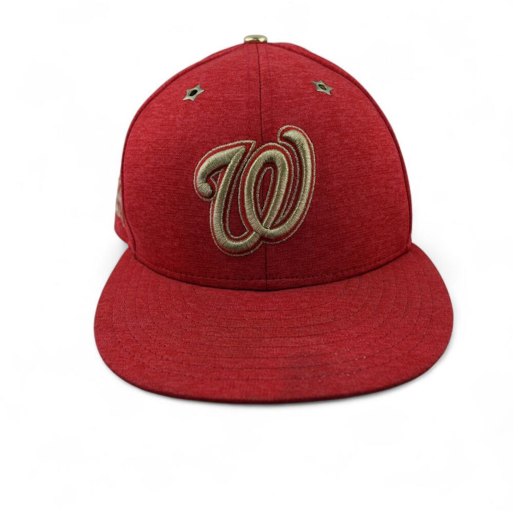 New Era 59Fifty Washington Nationals Hat Mens 7.5 Fitted Red‎ 2017 MLB ASG